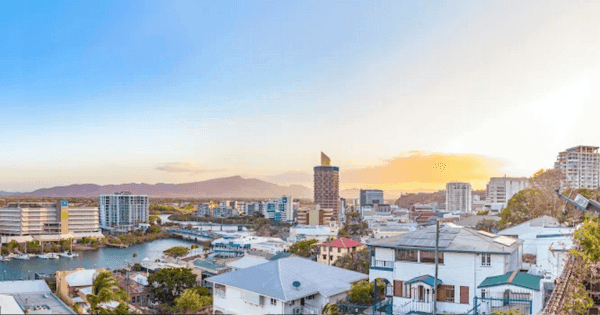 Townsville City from Willmett Street with Hotel Grand Chancellor Townsville in the background