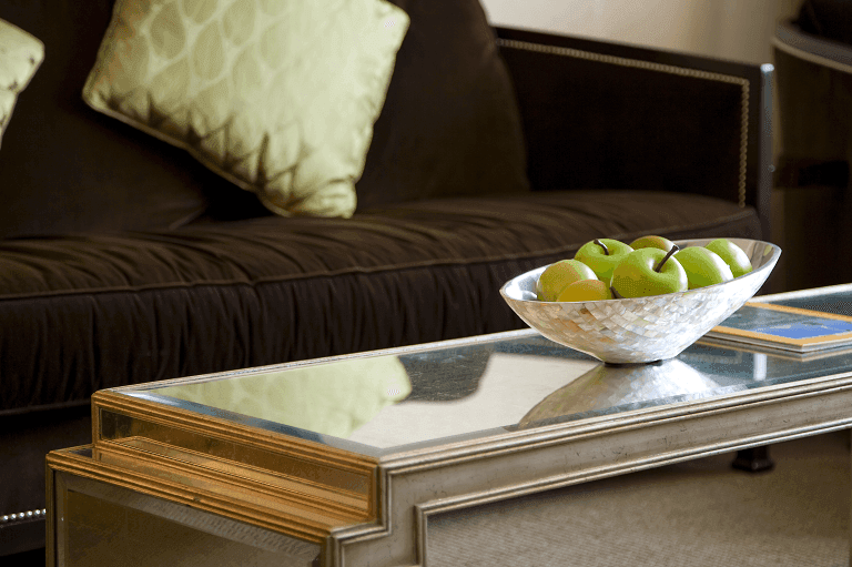 Apple bowl on a table in the lounge area at Paramount Hotel Portland