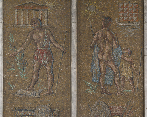 Two ancient mosaics showing ancient artistry at Bettoja Hotels Group