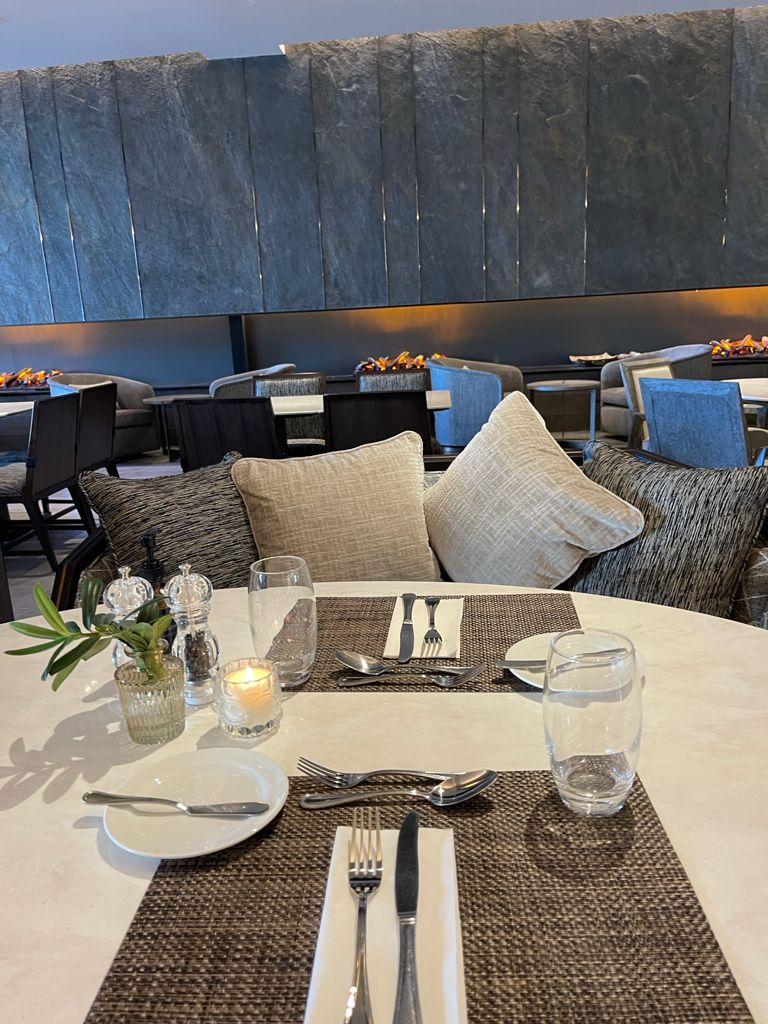 Table setting in restaurant at Hotel Cabo de Hornos