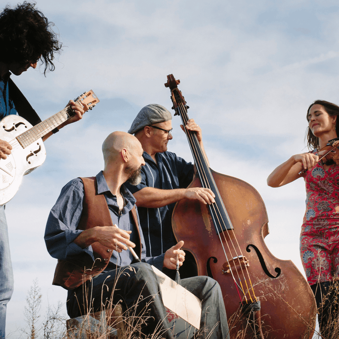 A band playing live music in Nature