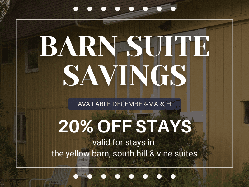 color photo of yellow barn 