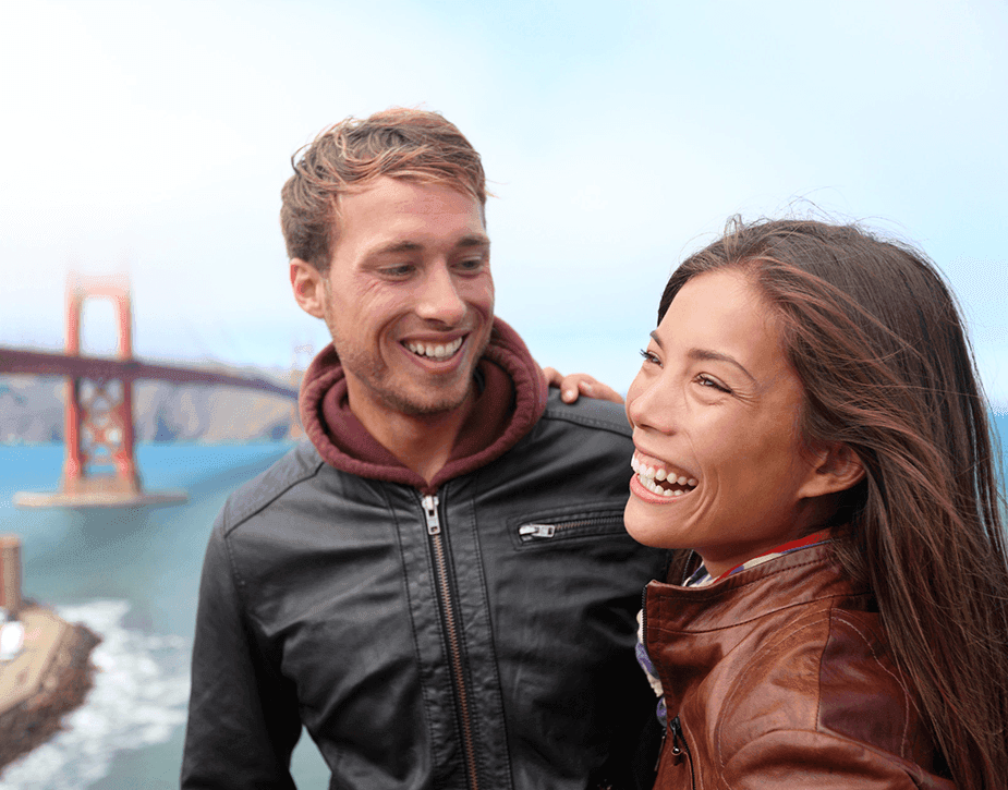 couple laughing in San Francisco