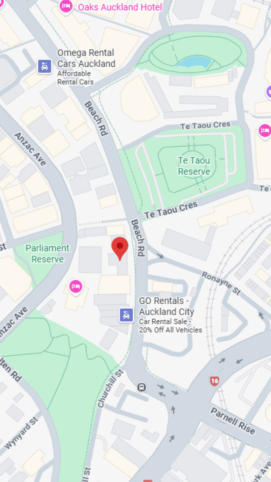 Student Living Auckland – Anzac Map