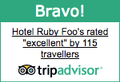 Trip Advisor logo with hotel details used at Ruby Foo's Hotel