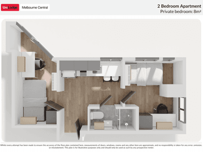 UL Melbourne Central - 2 Bedroom Apartment - Floorplan