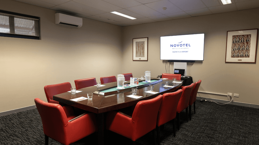Boardroom set-up in Coburg Room at Novotel Darwin Airport