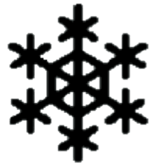 Vector illustration of snow flake icon used at Hotel Les Gentianettes, The Originals Relais