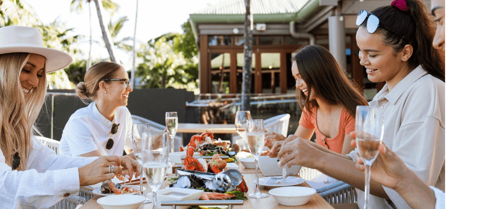 Ladies enjoying meal  in Novotel Sunshine Coast Resort 