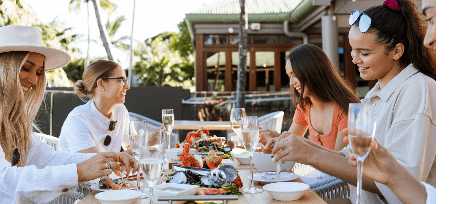 Ladies enjoying meal  in Novotel Sunshine Coast Resort 