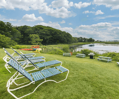 Riverfront grounds and outdoor area at Ogunquit River Inn