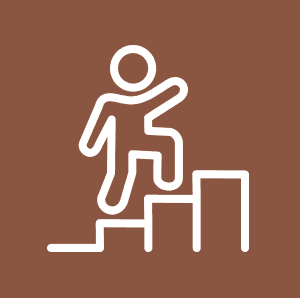 Vector illustration of person climbing used at The Brook
