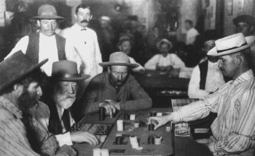 People in 1980s playing card poker at Hotel 620 Hagerstown