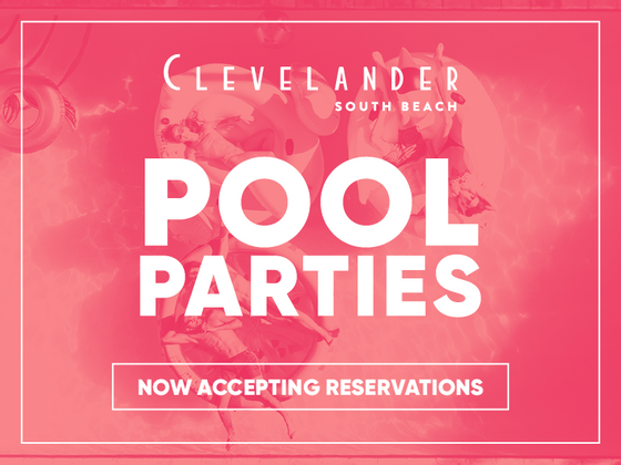 Pool Parties poster at Clevelander South Beach