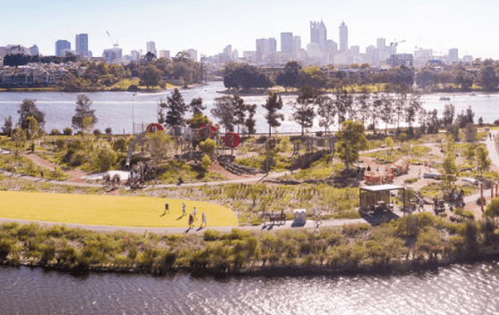 Aerial view of Chevron Parkland near Nesuto Curtin