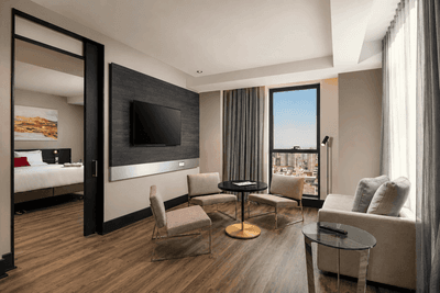 Superior Suite featuring a living area with a sofa and armchairs highlighting best places to stay in Chile at Veranda Hotel