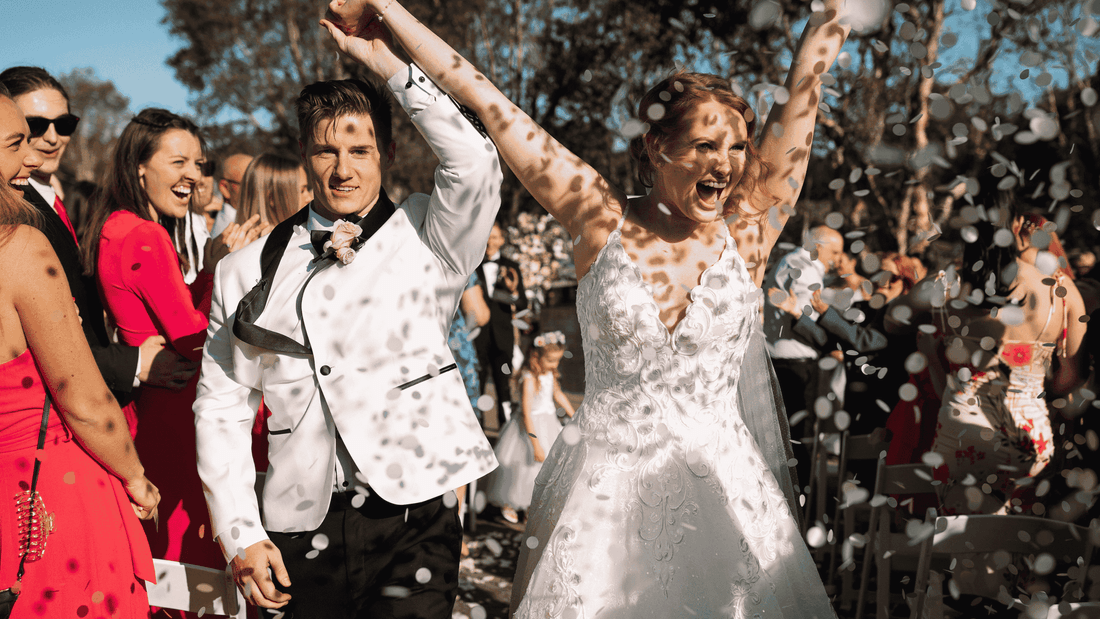 Newly wedded couple celebrating the wedding at Mercure Kooindah Waters