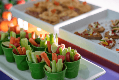 Close-up of snacks served in a salon at Hotel Guadalajara