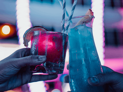 Two Iced Cocktail at the bar in Clevelander South Beach Hotel