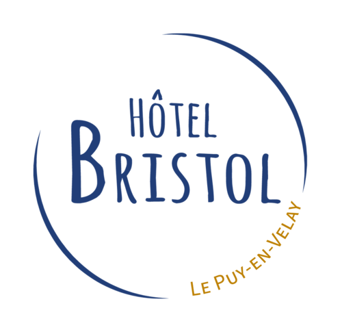 Hotel Bristol logo, written in blue in a white background