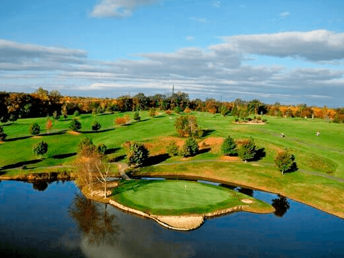 Ariel view of a Golf Playground surrounded by greenery near Inn at Willow Grove