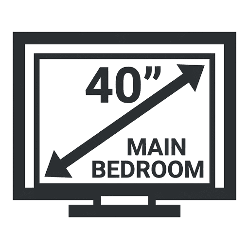 40-inch TV in main bedroom