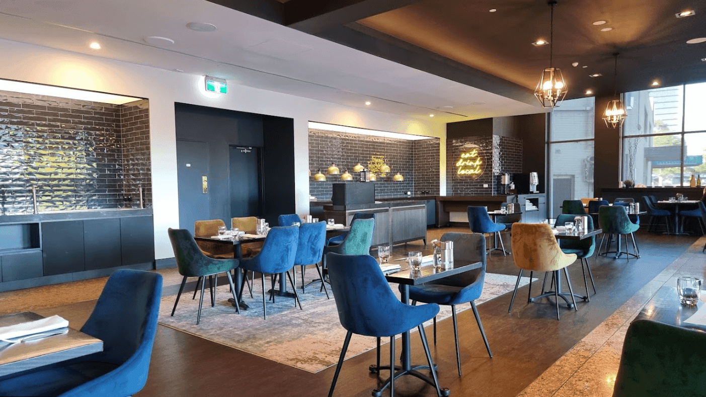 Dining tables in Meze Restaurant & Bar at Novotel Glen Waverley