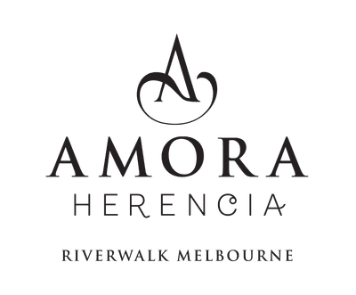 Official logo of Amora Herencia Riverwalk Melbourne used at Amora Hotel Group