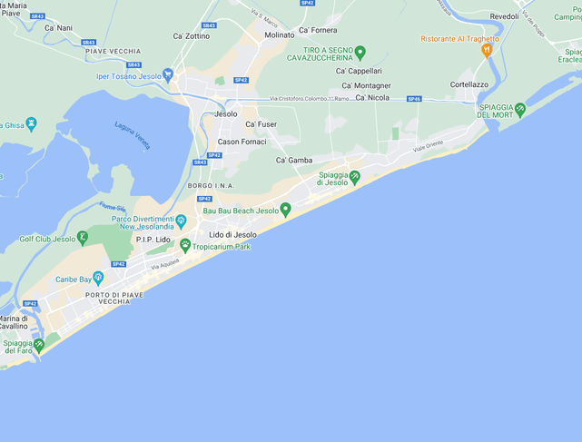 Google map image of hotel location used at Falkensteiner Residences Jesolo