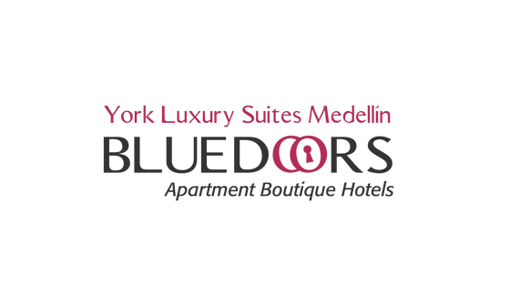 Logo of York Luxury Suites Medellin Blue Doors Apartment Hotel