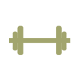 Icon of weights to represent gym onsite.