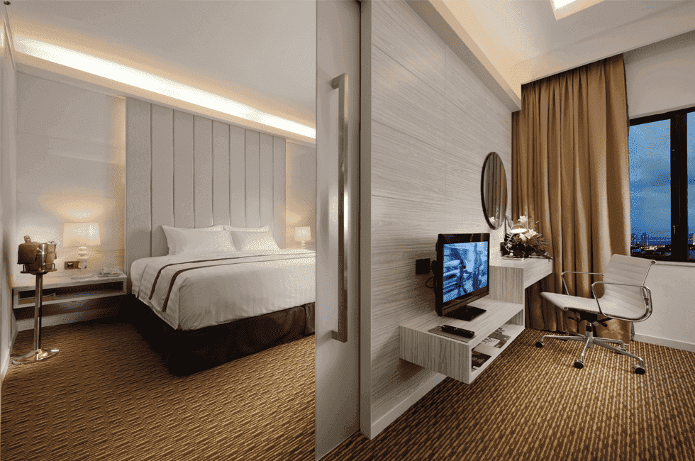 Separated bedroom & work area in Premier Suite at Sunway Hotel Georget
