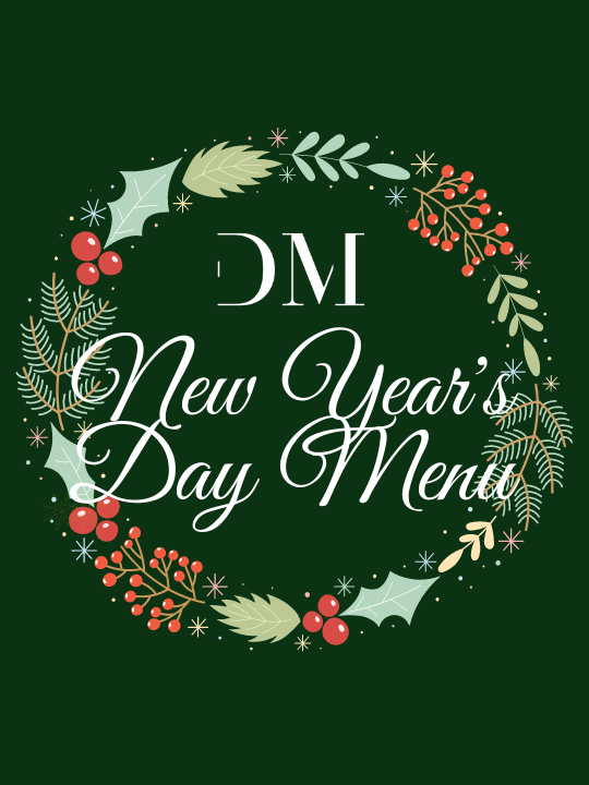 New Year's Day Menu banner at Domaine de Manville