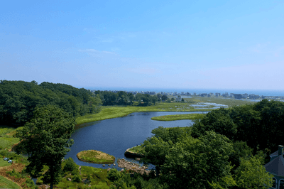 Aerial view of the Ogunquit River near Ogunquit River Inn