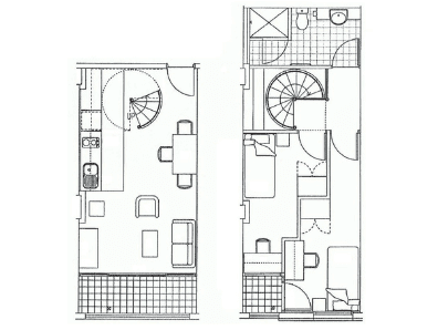 2 Bedroom Apartment Penthouse Loft (with Balcony) - Floor Plan