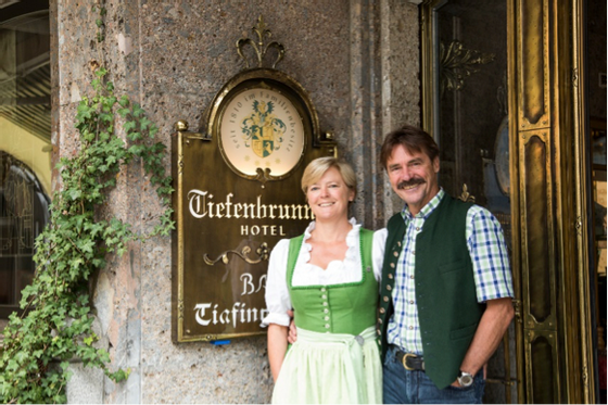 Staff of Tiefenbrunner Hotel in Kitzbühel, Austria
