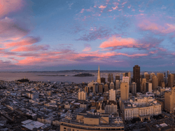Sunset in San Francisco near The Garrett Hotel