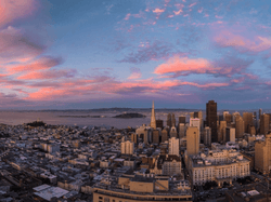 Aerial view of Union Square & the city near Hotel Fiona