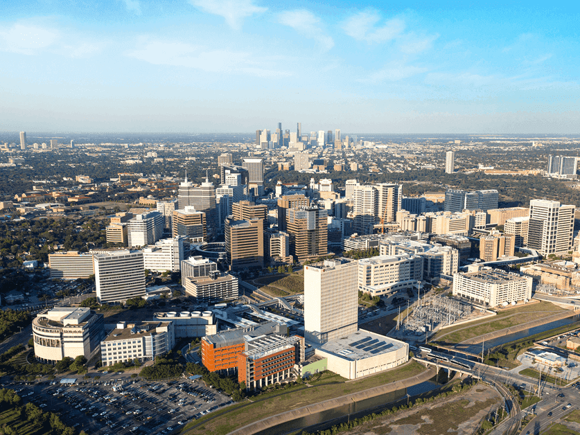 Ariel view of Texas Medical Center
