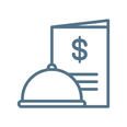 Menu and serving dish icon representing dining at Anchorage By The Sea