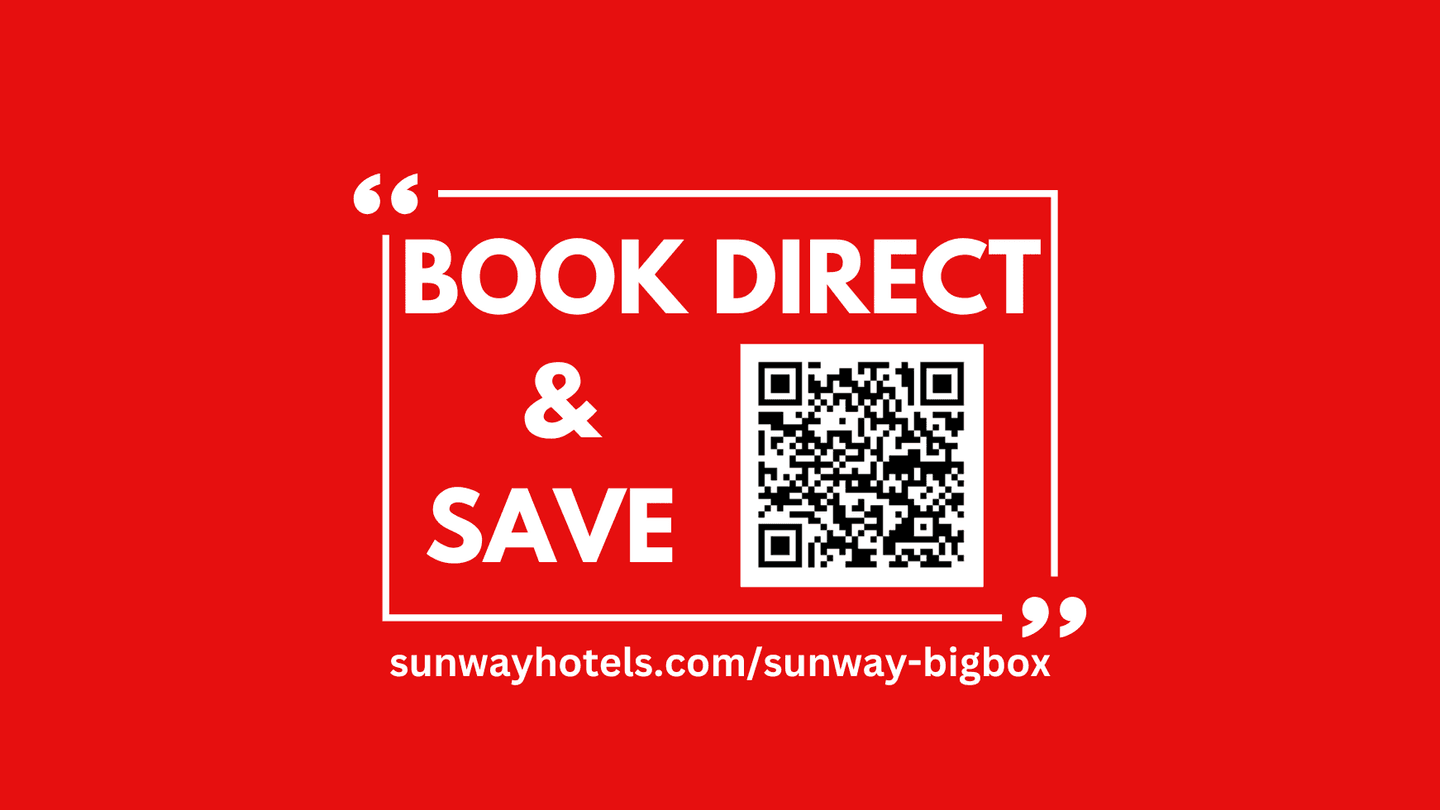 Book Direct & Save banner used at Sunway Hotel Big Box