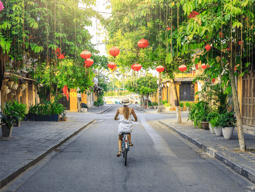 woman riding a bike