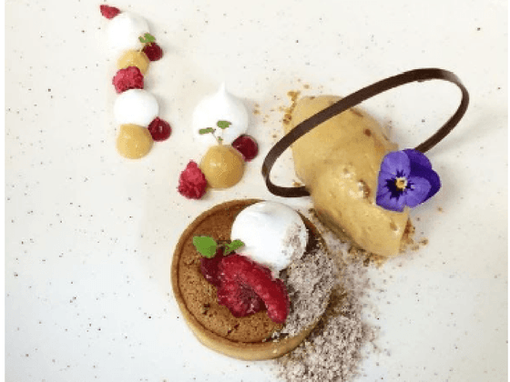 Close-up of a tart served at Nesuto Canberra Apartment Hotel