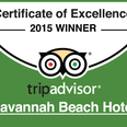 Banner of TripAdvisor 2015 Certificate of Excellence Winner used at Savannah Beach Hotel