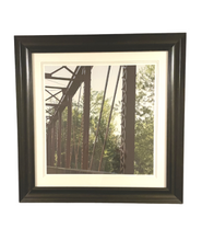 Wall art of a bridge at Hotel 43