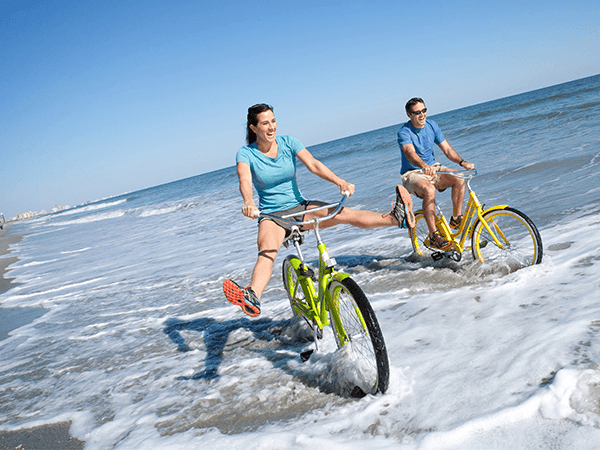 bikers in water