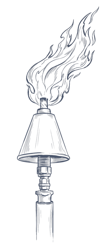 Torch flame with dark base against a black background at Warwick Le Lagon Vanuatu Port Vila