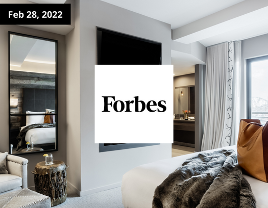 Forbes Poster with a Room in the background, Hotel Jackson