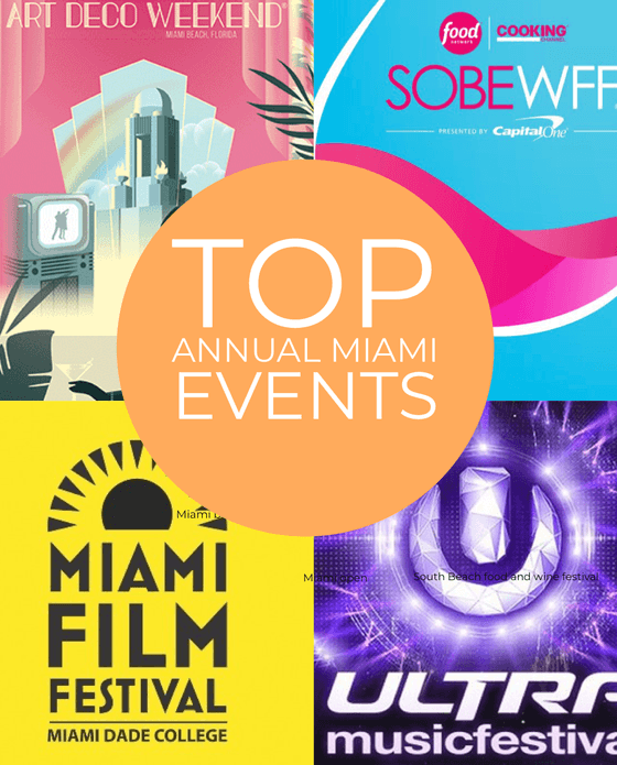 A collage of Top annual Miami events