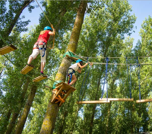 enfants dans les arbres accrobranche activités estivales hotel les gentianettes